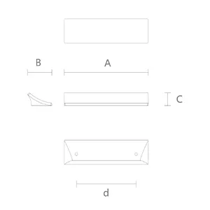 Flat curved beech cabinet handles